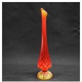 Fenton Amberina Hobnail Glass Swung Vase