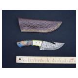 Custom Damascus Steel Gut Hook Fishing Knife