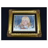 Ruth Anne Painting of Young Girl on Tile