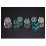 7 Assorted Glass Telegraph/Powerline Insulators