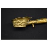 Antique Chinese Jeweled Brass Silk Iron