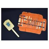 Art Deco Lucite Mirror & Travel Grooming Set