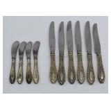 10 Manchester Sterling GADROONETE Handled Knives