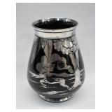 Michel Herman French Art Deco Silver Overlay Vase