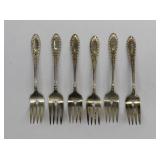 6 Manchester Sterlings GADROONETE Salad Forks