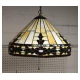 Slag & Stained Glass Hanging Lamp