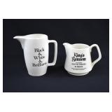 2 Scotch Whiskey Bar Advertising Pitcher