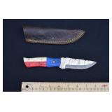 Custom Damascus Steel Texas Hunting Knife