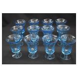12 Fostoria JAMESTOWN Blue Iced Tea Glasses
