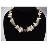 18" Sterling Silver & Baroque Keshi Pearl Necklace