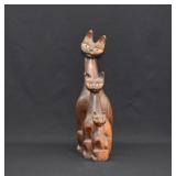 Danish Modern Aesthetic Hand Carved Wood Cats