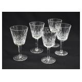 5 Waterford Crystal LISMORE Claret Wine Goblets