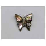 Alpaca Silver & Abalone Butterfly Brooch