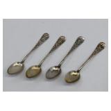 4 W&H Sterling Silver Demitasse Spoons