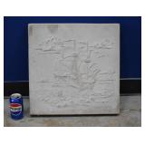 Cement Bas Releif 3-DPanno Panel GALLEON SHIP