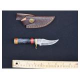 Custom Damascus Steel Small Bowie Knife