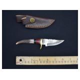 Custom Damascus Steel Antler Handle Bowie Knife