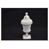 Westmoreland Hand Paint Milk Glass Apothecary Jar