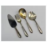 Set of 4 Sterling Silver Handled Serving Pieces