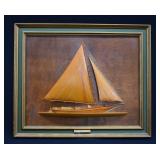 Carved Half Hull Sailing Yacht Wall Art