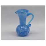 RAINBOW BLUEBERRY Hand Blown Art Glass Pitcher