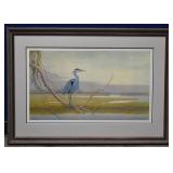 John W Taylor Lithograph BLUE EGRET