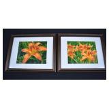 Pair of Framed Tiger Lily Photographs