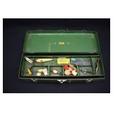 MASTER STEEL Tackle Box w/ Vintage Fisihing Lures