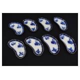 8 Flow Blue Touraine Henry Alcock Bone Dishes
