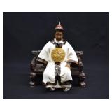 Chinese Shiwan MUDMAN SCHOLAR ON A BENCH