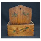 Antique Hand Painted Vide Poche Candle Wall Box