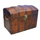 1867 Dome-Top Mahogany Steamer Trunk