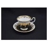 Royal Albert REGAL GOLD ON BLACK Cup & Saucer