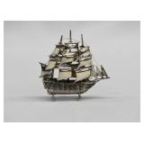 Solid .925 Sterling Silver Miniature Galleon Ship