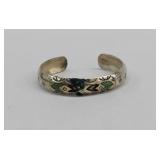 Navajo JJ Johnny Johnson Turquoise Sterling Cuff