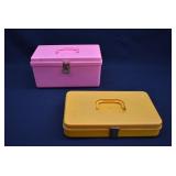 2- Vintage WILSON WIL-HOLD Plastic Sewing Boxes