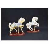 Pair LENOX Porcelain Carousel Horse Figurines