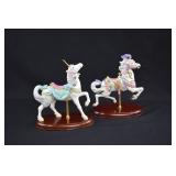 Pair LENOX Porcelain Carousel Horse Figurines