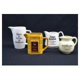 4 Vintage Whiskey Advertising Pub Water Pitchers