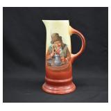 Large Antique Sterling China Beer Pitcher