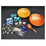 LOT- Assorted Wooden Bowls, Napkin Rings +