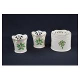 3 Lenox HOLIDAY Bone China Pierced Candle Holder