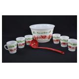 Antique Hazel Atlas TOM & JERRY Punch Bowl Set