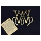Virginia Metalcrafters WILLIAM & MARY Brass Trivet