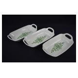 3 Lenox HOLIDAY Bone China Bread Trays