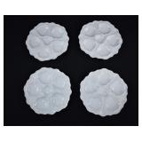 4 T&V Limoges France Blanc Oyster Plates