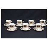 7 Royal Crown Derby DERBY BORDER Cup & Saucer Sets