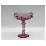 Fenton Pink Rose Colonial Glass Compote