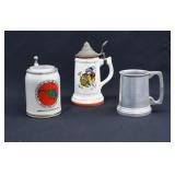 3 Vintage German Beer Steins