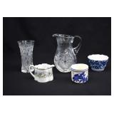 Kitchen Lot- Crystal, Blue and White China +